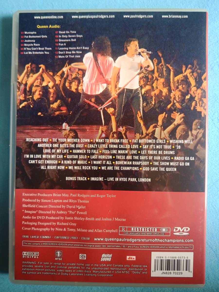 QUEEN＋PAUL ROGERS / RETURN OF THE CHAMPIONS【DVD】クイーン + ポールロジャース_画像2