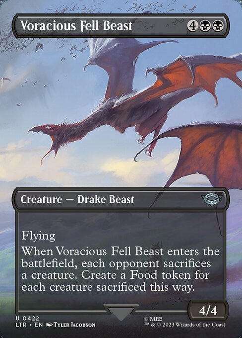 MTG ■黒/英語版■ 《貪欲なる忌まわしき獣/Voracious Fell Beast》★拡張アートFOIL★ 指輪物語:中つ国の伝承 LTR_画像1