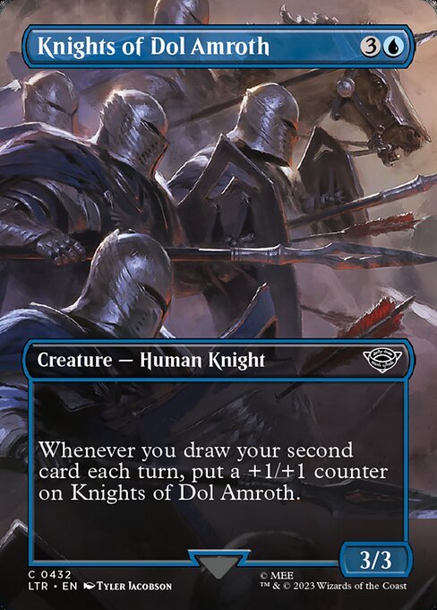 MTG ■青/英語版■ 《ドル・アムロスの騎士/Knights of Dol Amroth》▲拡張アート▲ 指輪物語:中つ国の伝承 LTR_画像1