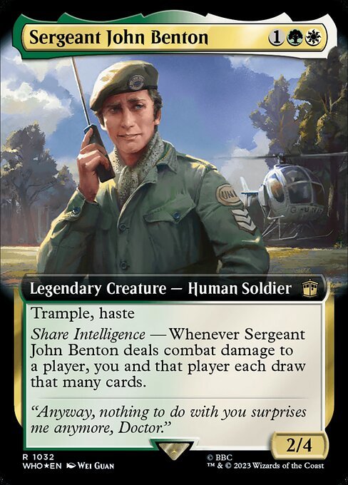 MTG ■金/英語版■ 《ジョン・ベントン伍長/Sergeant John Benton》★拡張サージFOIL★ ドクター・フー WHO_画像1