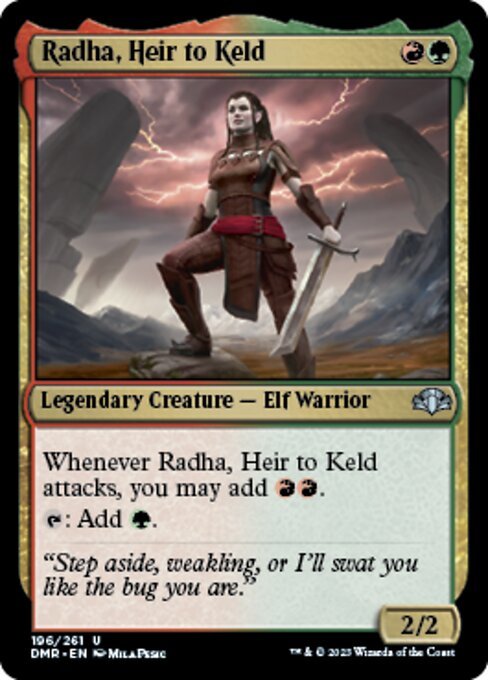 MTG ■金/英語版■ 《ケルドの後継者、ラーダ/Radha, Heir to Keld》★FOIL★ ドミナリア・リマスター DMR_画像1