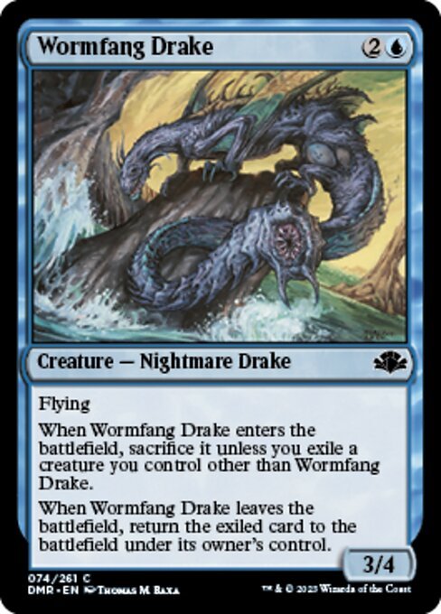 MTG ■青/英語版■ 《寄生牙のドレイク/Wormfang Drake》★FOIL★ ドミナリア・リマスター DMR_画像1