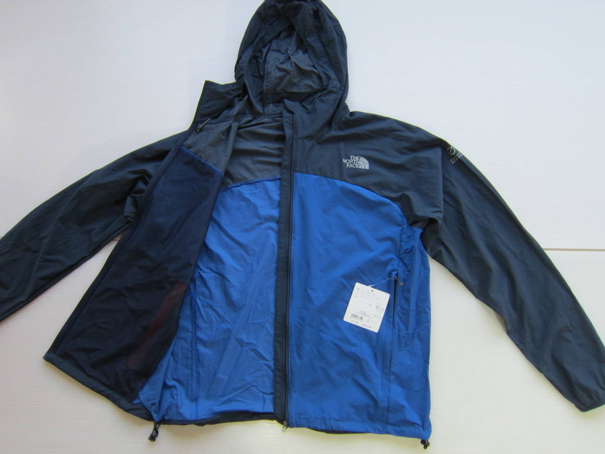 新品◆ノースフェイスTHE NORTH FACE 軽量 トレッキング ライト シェル パーカー M 青 紺 登山 ジャケット ランニング ジョギングL_画像5