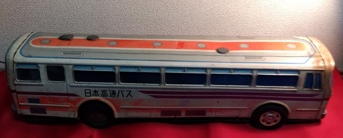 イチコー　日本高速バス　ブリキ　当時物　 1/17スケール1969年いすゞBH50P　全長70cm