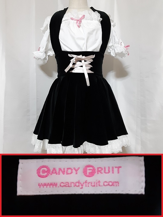 CandyFruit製】ラフィーネブラックメイド服(ベロア) 秋葉原店 CandyFruit製】ラフィーネブラックメイド服(ベロア) 秋葉原店