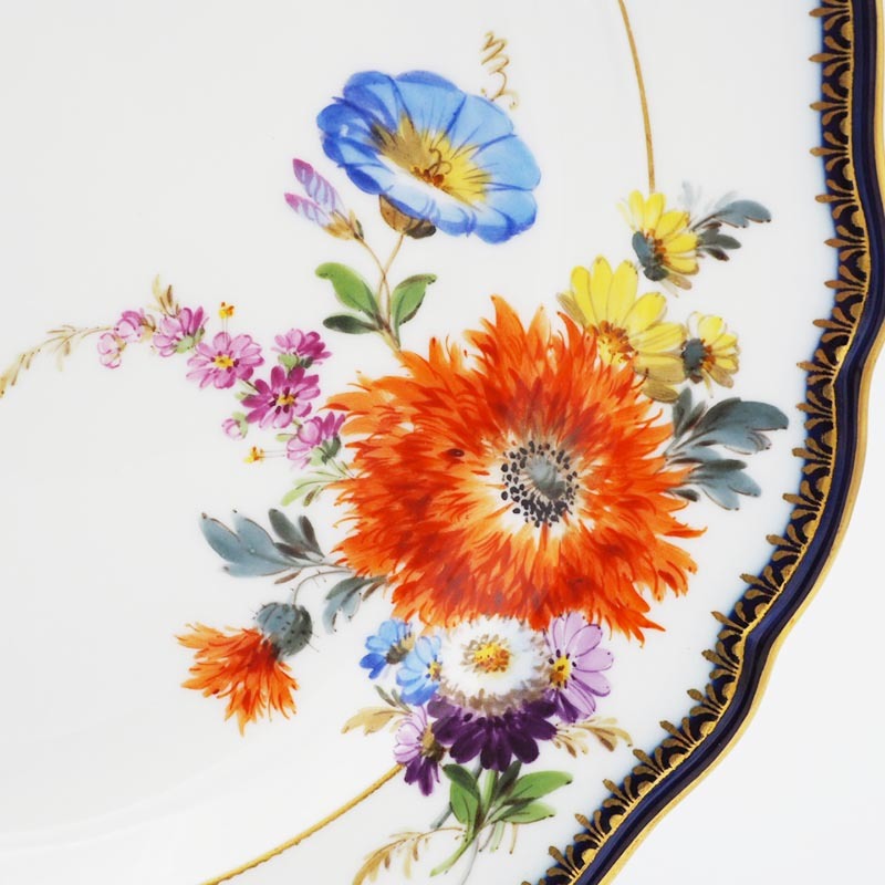 ☆極上品☆ マイセン MEISSEN ボタン剣 金彩 昆虫 花 オープン ☆極上品☆ マイセン MEISSEN ボタン剣 金彩 昆虫 花 オープン