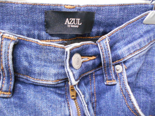 AZUL BY MOUSSY マウジー ダメージ加工 スリム ストレッチ デニム パンツ ジーンズ ジーパン Mサイズ カットオフ_画像9