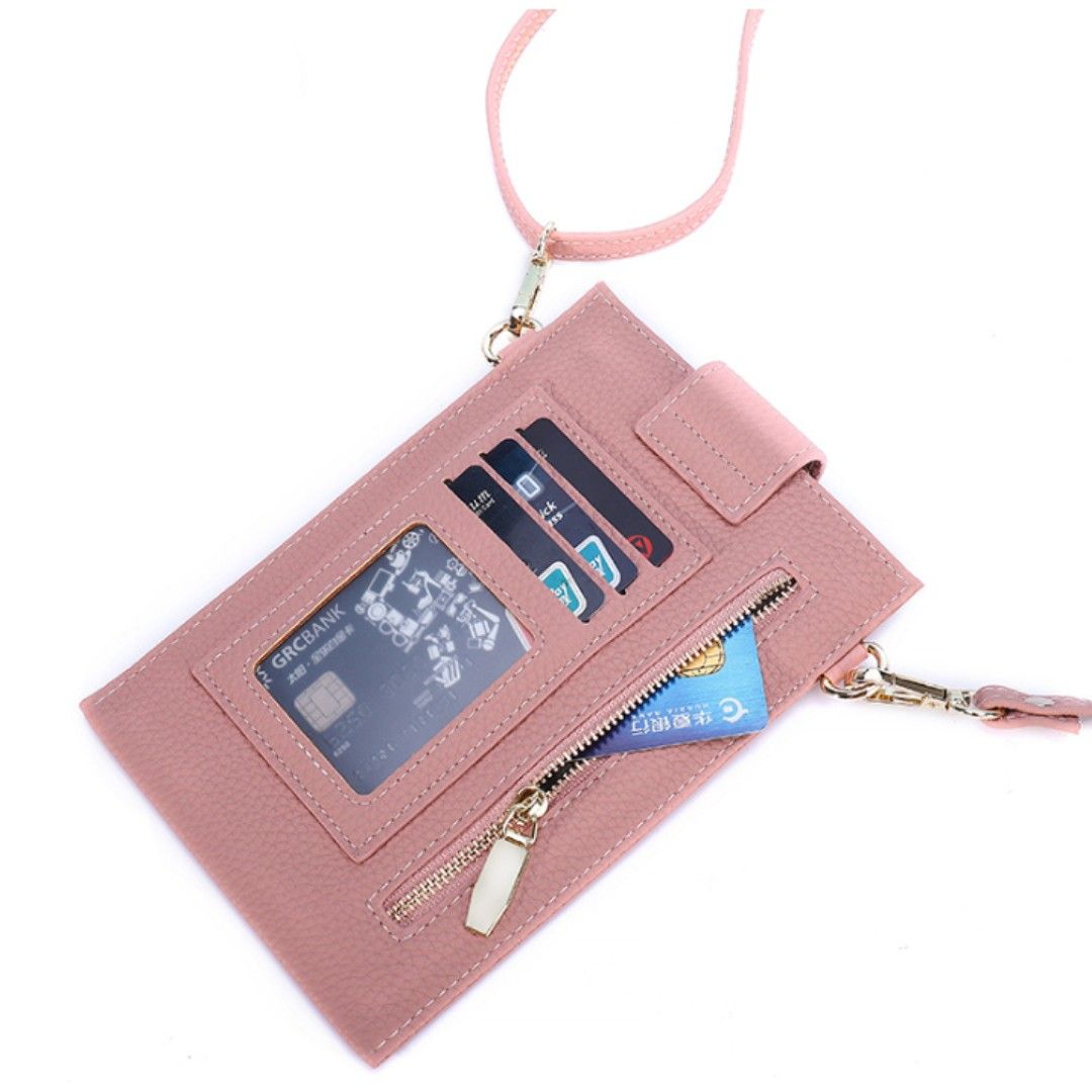 スマホ 携帯ケース ショルダーバッグ 財布 スマホポーチ ピンク