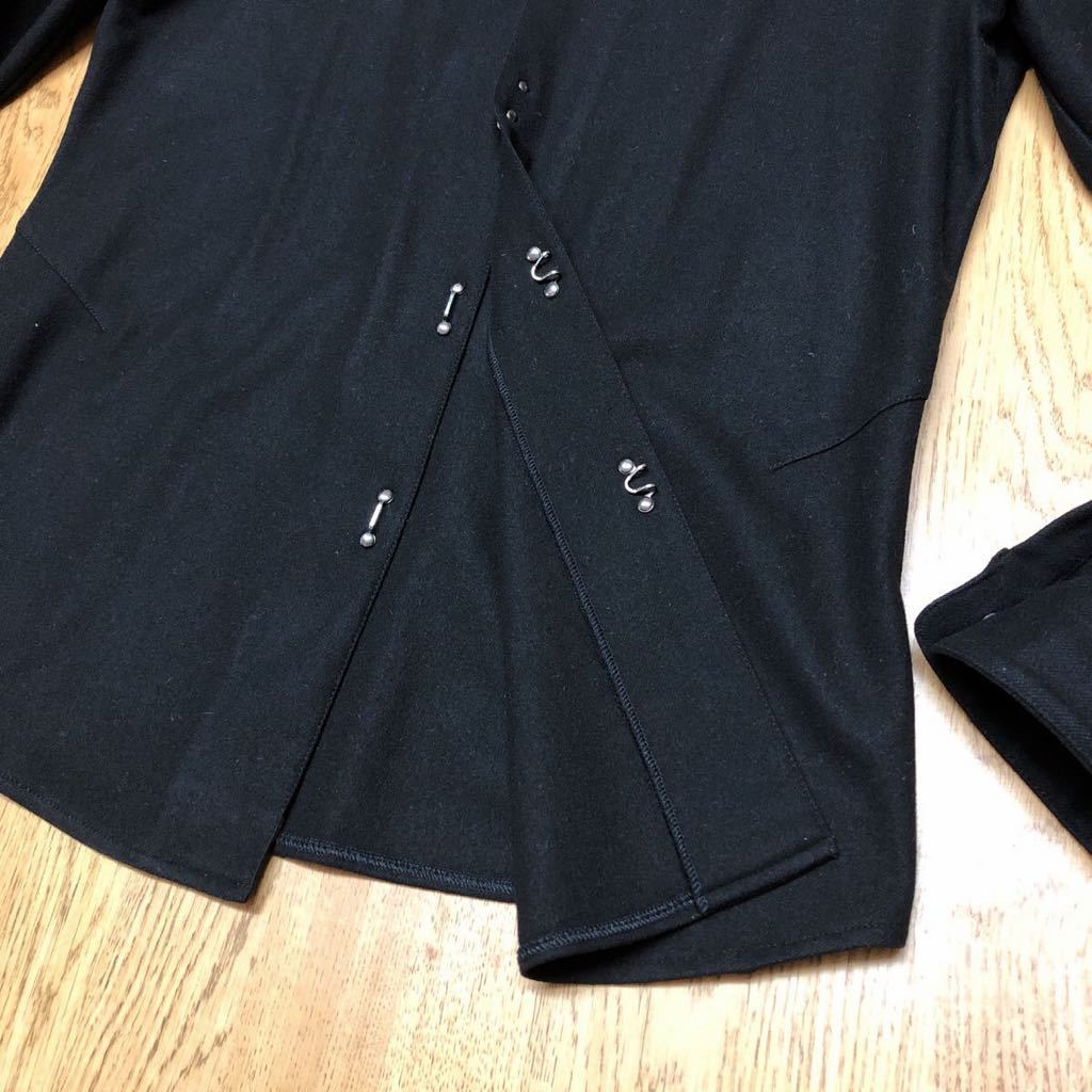 EMPORIO ARMANI /イタリア製 /エンポリオアルマーニ メンズ Black 長袖シャツ シャツジャケット 無地 ウール×ナイロン オールドタグ 古着_画像4