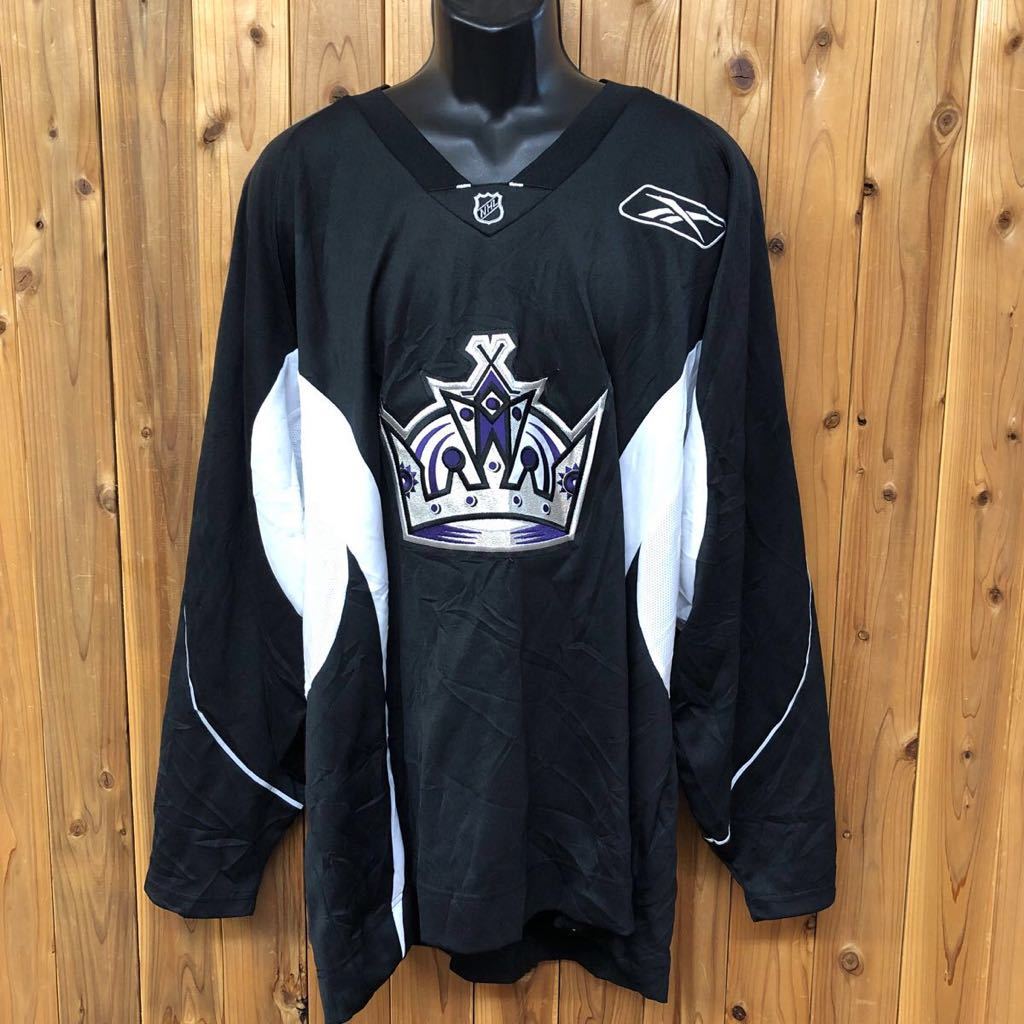 Reebok /NHL /リーボック メンズXXL 長袖 LA KINGS ホッケーシャツ ジャージ トップス 黒 アメカジ スポーツウェア USA古着 ビッグサイズ_画像1