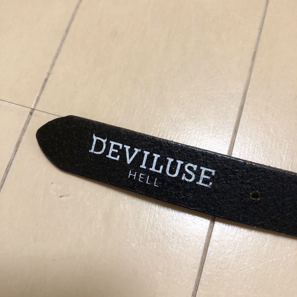 DEVILUSE HELL /デビルユース メンズベルト 黒 9つ穴 全長100cm レザーベルト スタッズ付き シルバー×ゴールド パンク ロック _画像3