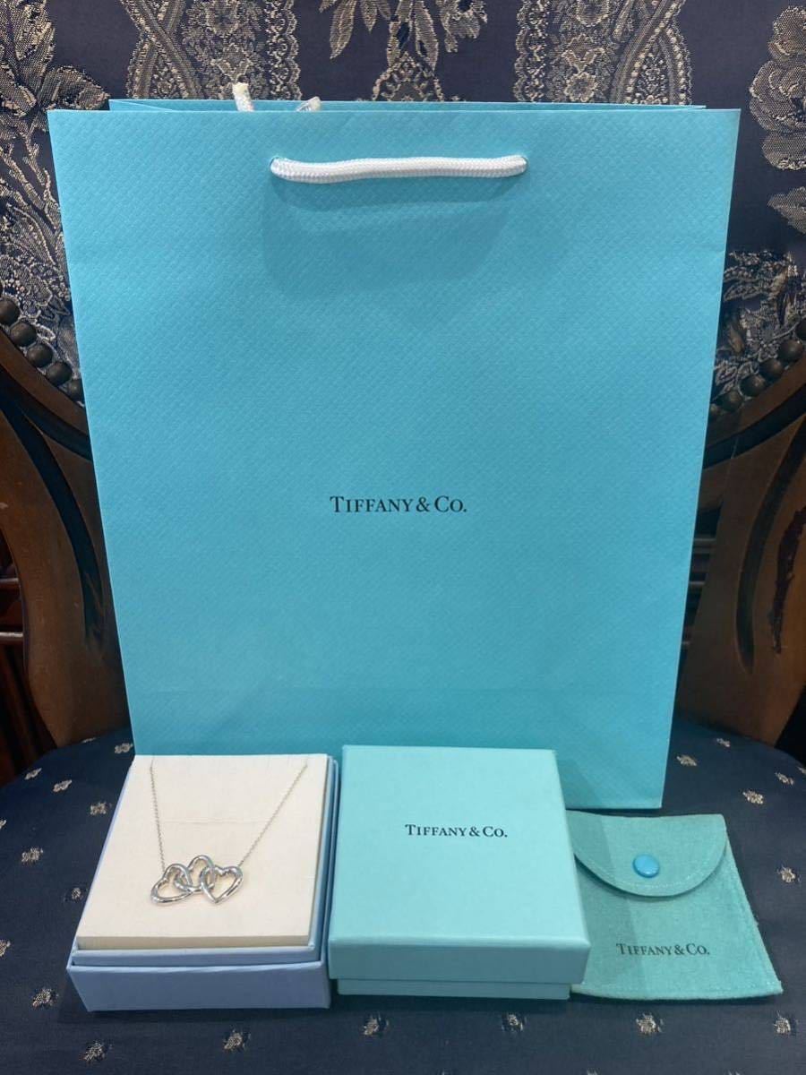 新品 正規品 ティファニー tiffany&co. ネックレス　シルバー トリプルハート ハート ケース巾着紙袋リボン 箱 プレゼント_画像7