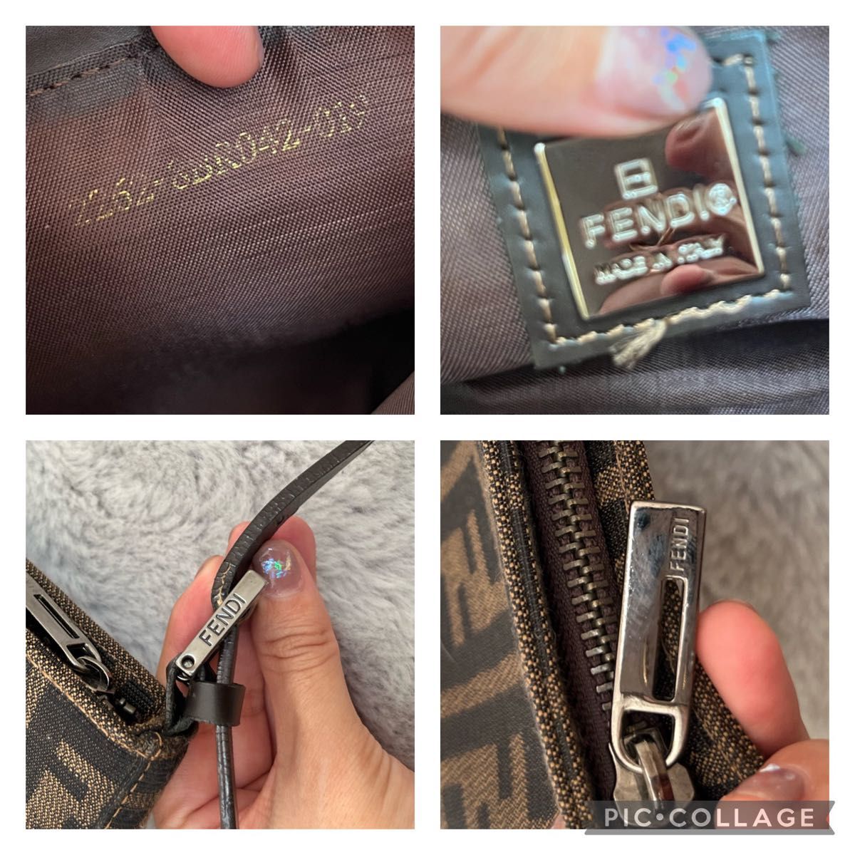 FENDI ズッカ アクセサリーポーチ ハンドバッグ フェンディ ミニバッグ
