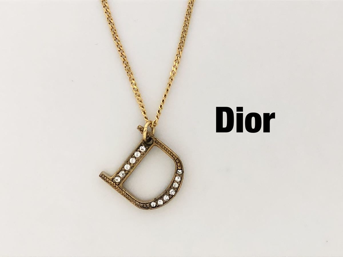 公式 ネックレス ストーン dロゴ Dior クリスチャンディオール ライン