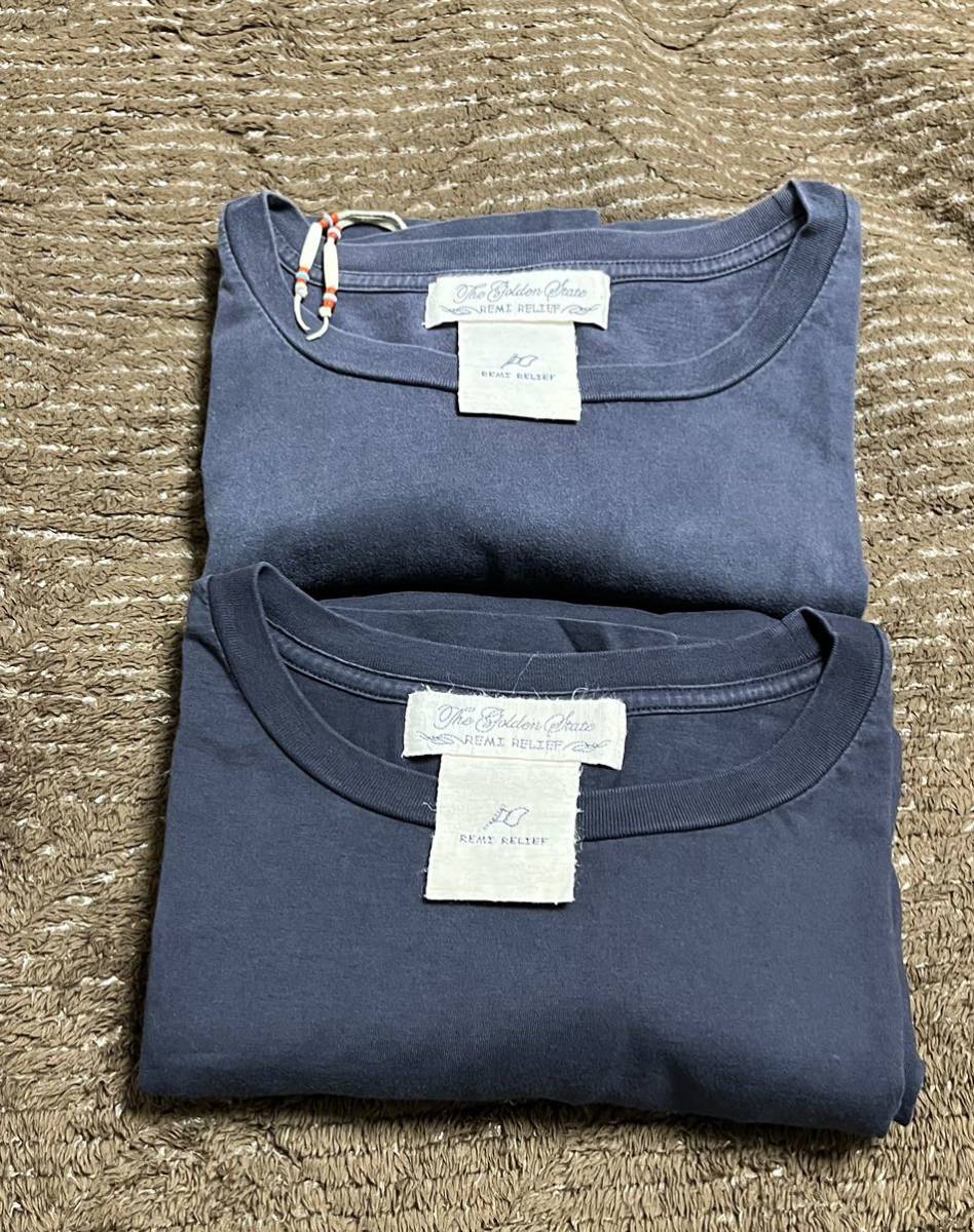 REMI RELIEF（レミレリーフ)　ポケット Tシャツ / 半袖　XLサイズ　２枚セット_画像2