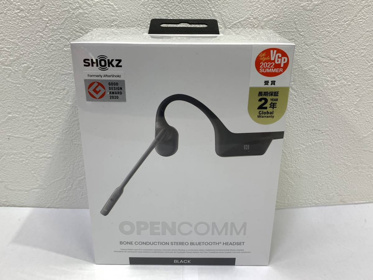 最旬ダウン C102 ブラック 骨伝導ヘッドセット OPENCOMM SHOKZ 【GY