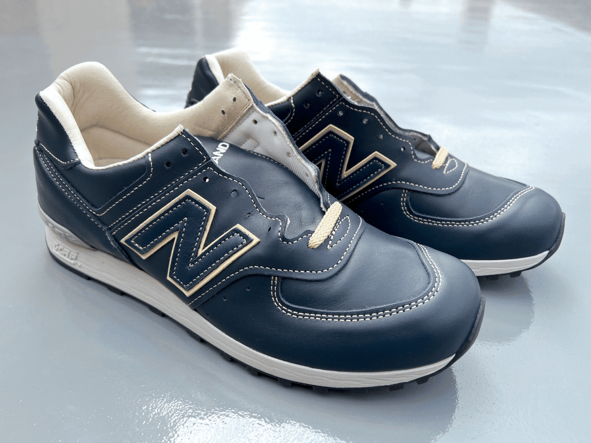 【LIMITED EDITION】NEW BALANCE LM576UK SHI NAVY UK製 US8.5 26.5cm オールレザー 新品 限定 M576イギリス英国製 ネイビー NB スニーカー_画像2