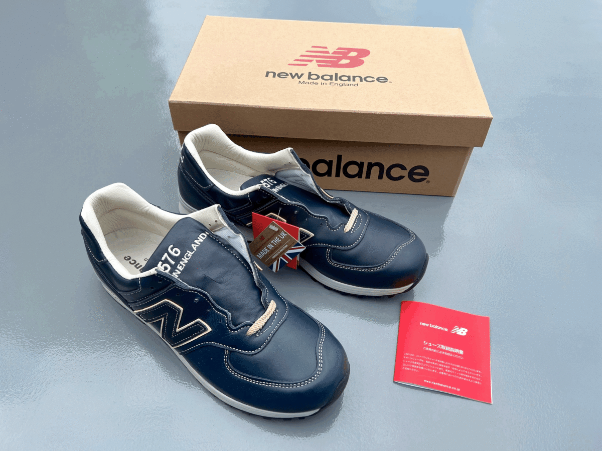 【LIMITED EDITION】NEW BALANCE LM576UK SHI NAVY UK製 US9.5 27.5cm オールレザー 新品 限定M576 イギリス英国製 ネイビー NB スニーカー