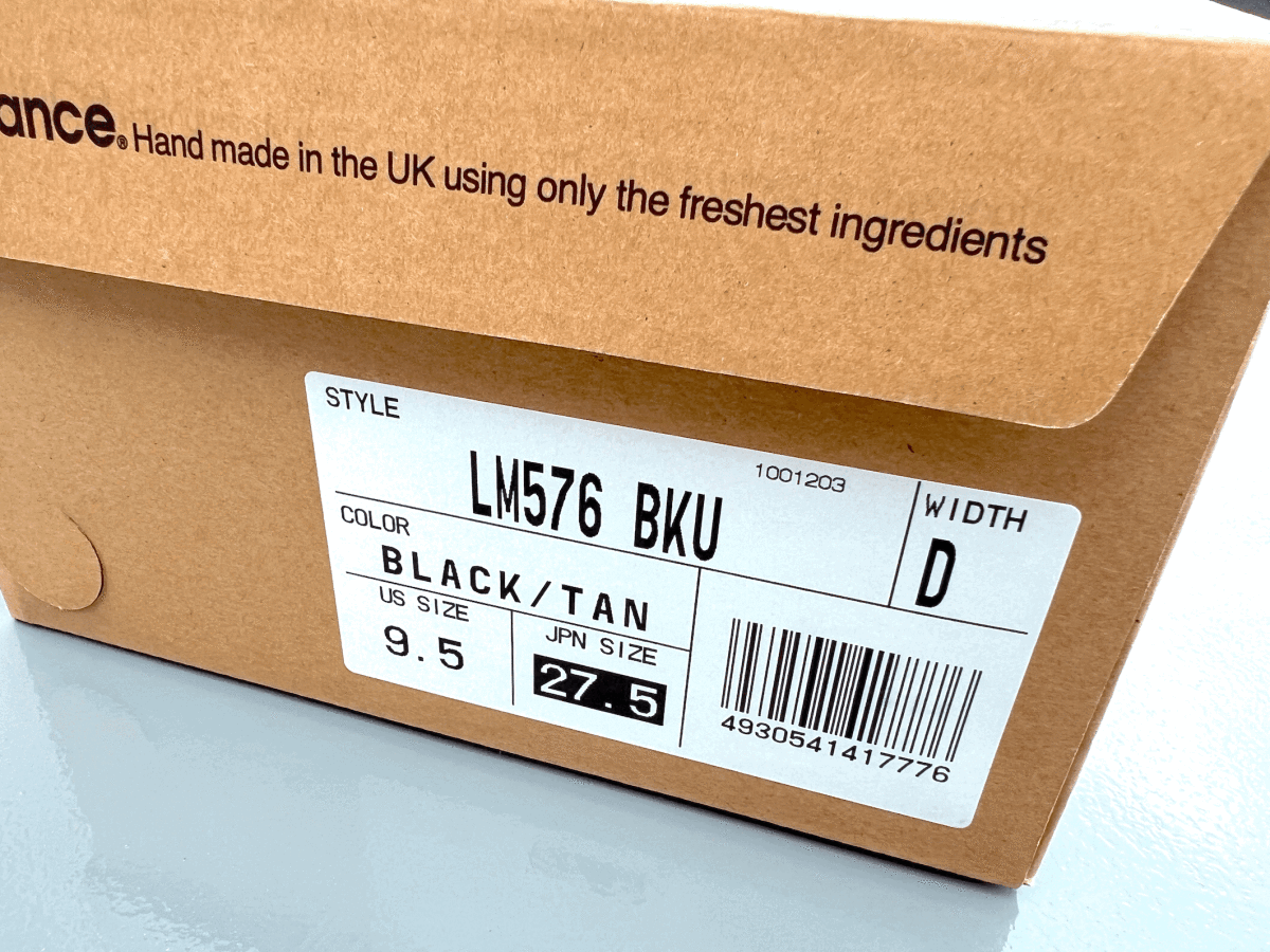 難有【LIMITED EDITION】NEW BALANCE LM576UK BKU BLACK UK製 US9.5 27.5cm オールレザー 新品 限定 M576 イギリス英国製 黒 NB スニーカー_画像10