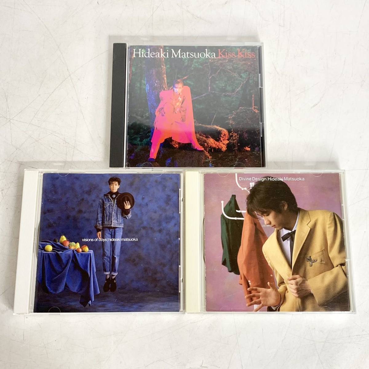 松岡英明　CD　邦楽　3枚　まとめ　セット　VISIONS OF BOYS　Divine Design　Kiss Kiss　Hideaki Matsuoka　おまとめ　まとめて_画像1