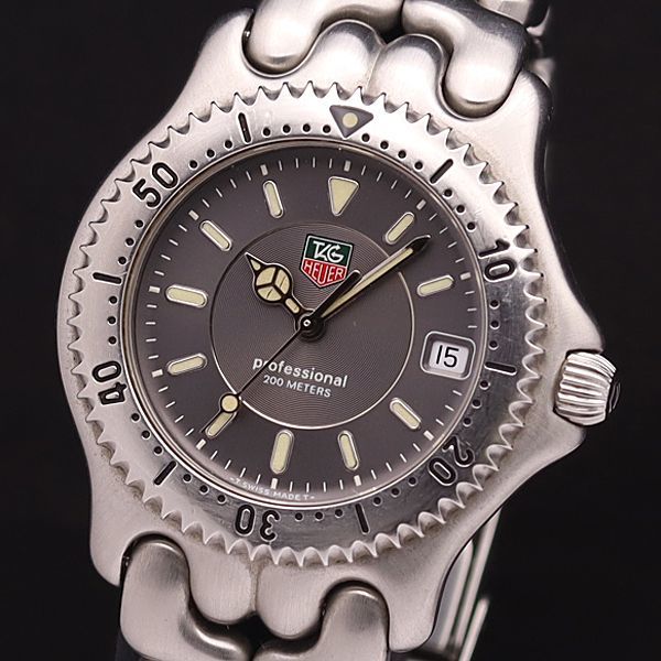 古典 タグホイヤー 良品 稼働 1円 QZ 0901200YSD メンズ腕時計 グレー