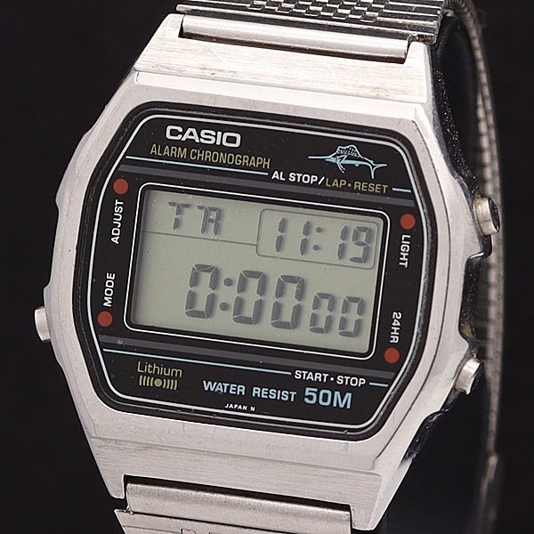 1円 稼働 カシオ QZ W-36 カジキモデル アラームクロノグラフ デジタル文字盤 メンズ腕時計 2000000 9TMLG KNK_画像1