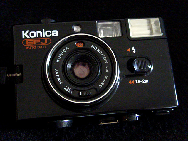 579174 付属品多数 撮影可 コニカ C35 EFJ 黒 konica c35efj black 昭和レトロ vintage camera from japan c35 ef カメラ フィルムカメラ x_画像3