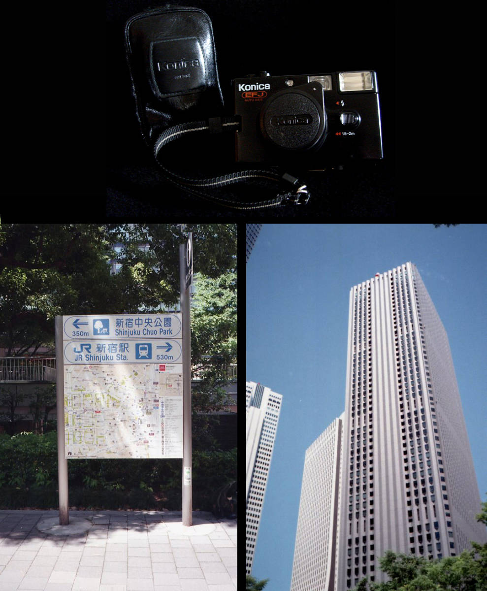 703726 付属品多数 撮影可 コニカ C35 EFJ 黒 konica c35efj black 昭和レトロ vintage camera from japan c35 ef カメラ フィルムカメラ x