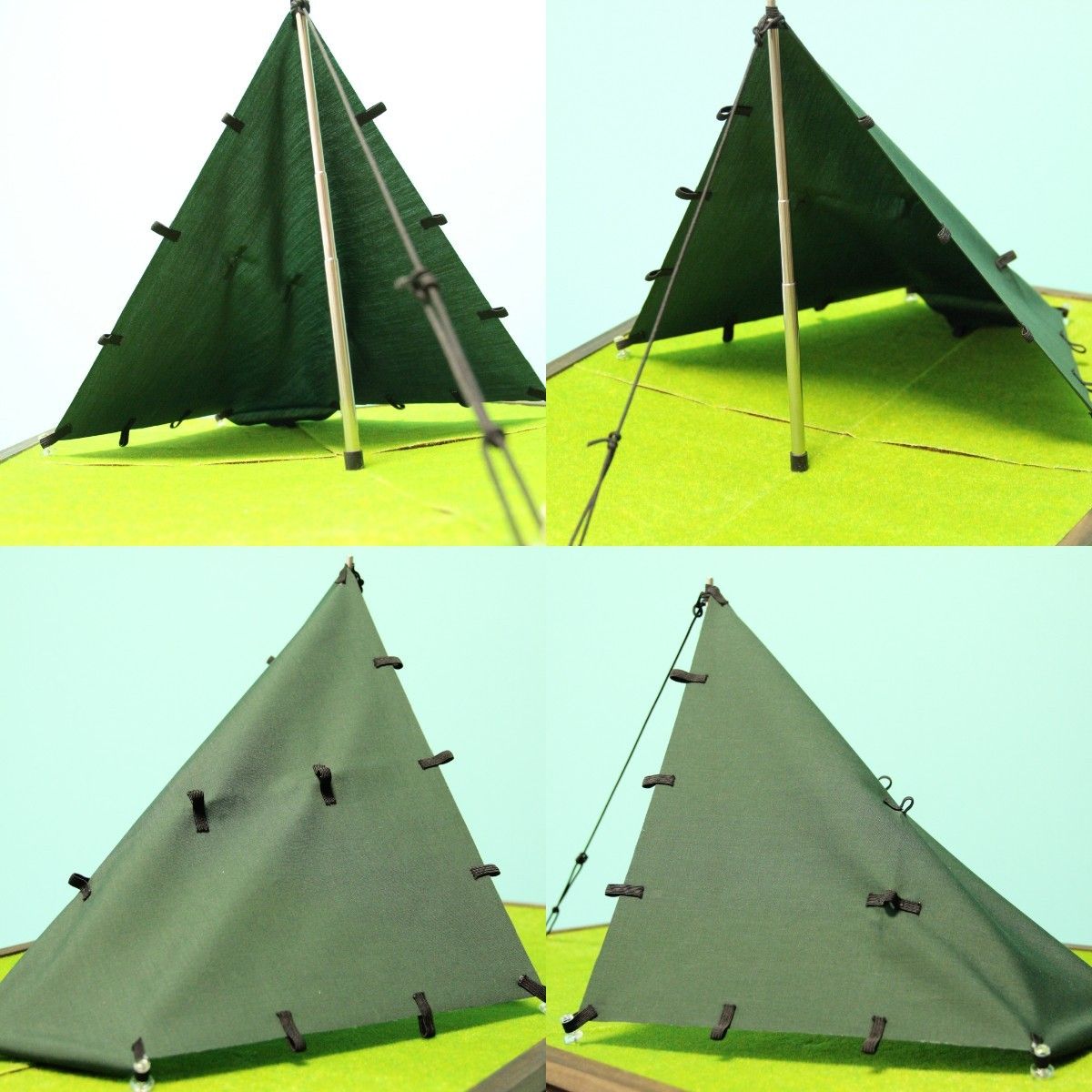 スクエアタープ模型  手作りキット  収納ケース付 テント DDタープ風