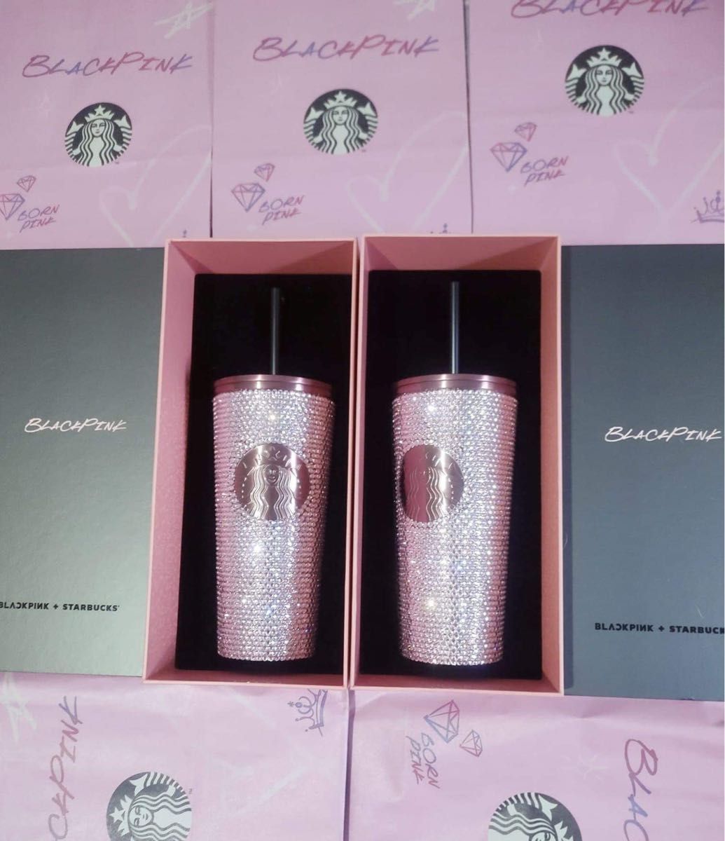 スターバックス & BLACKPINK Tumblrコラボ限定 ピンクラインストーン LIMITED EDITION