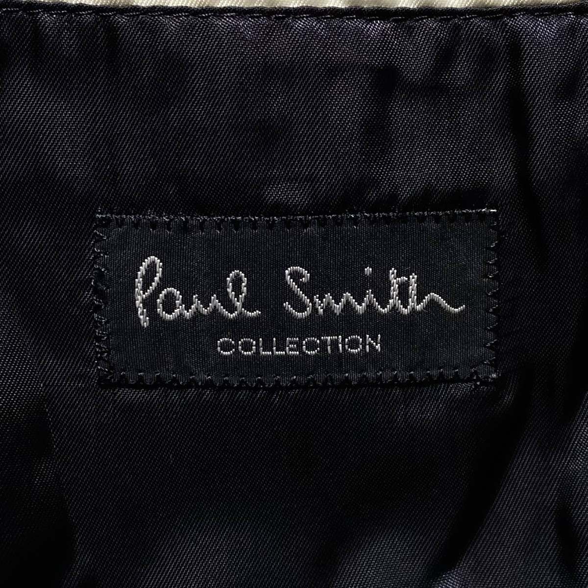 美品銀釦XL.LL!Paul Smith Collectionテーラードジャケット ロゴ刻印銀メタルボタン黒ブラック金パイピング大きいポールスミスコレクション_画像8