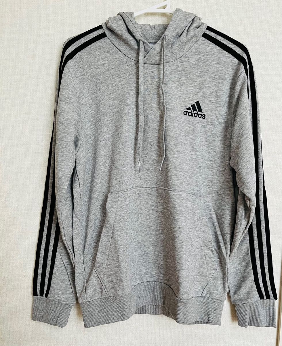 adidas アディダス パーカー グレー 3本ライン パーカー adidas アディダス パーカー グレー 3本ライン パーカー
