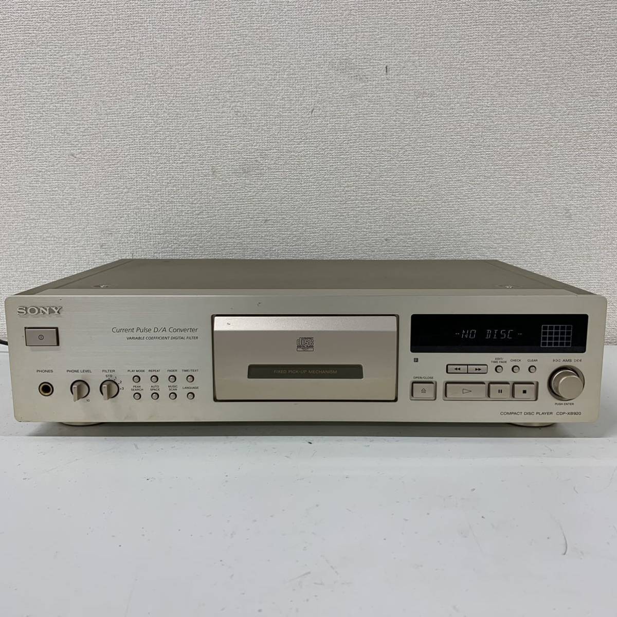 【L-2】 SONY CDP-XB920 CDプレーヤー CDデッキ スタビライザー付き ソニー D/A Converter 847-9