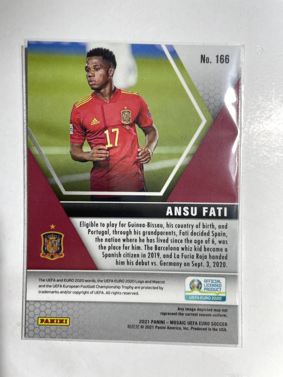 PANINI2021 MOSAIC UEFA EURO SOCCER ANSU FATI BASE CARD アンス・ファティ NO.166 ベースカード バルセロナ_画像2