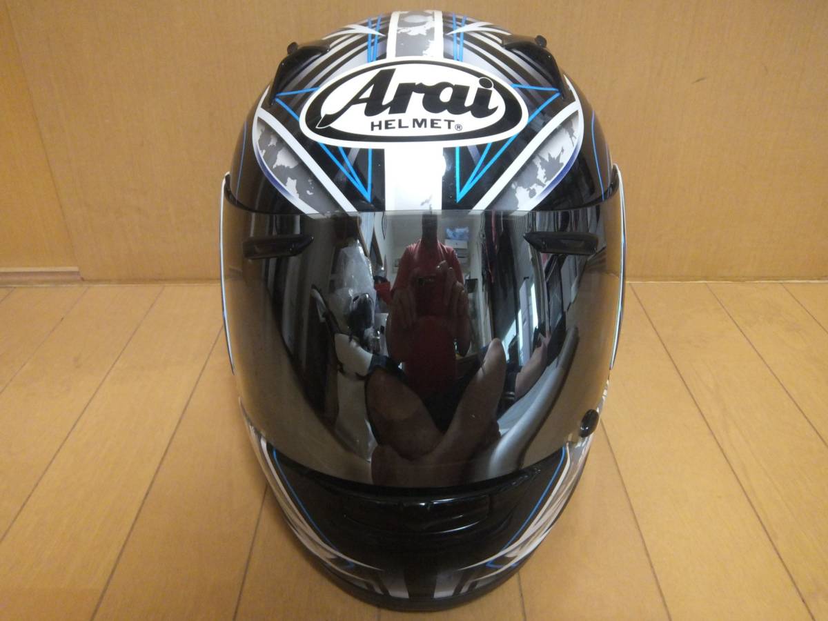 б/у Arai ARAI Astro IQ flash голубой ASTRO-IQ FLASH размер S(55*56) full-face шлем серебряный зеркало защита замена 