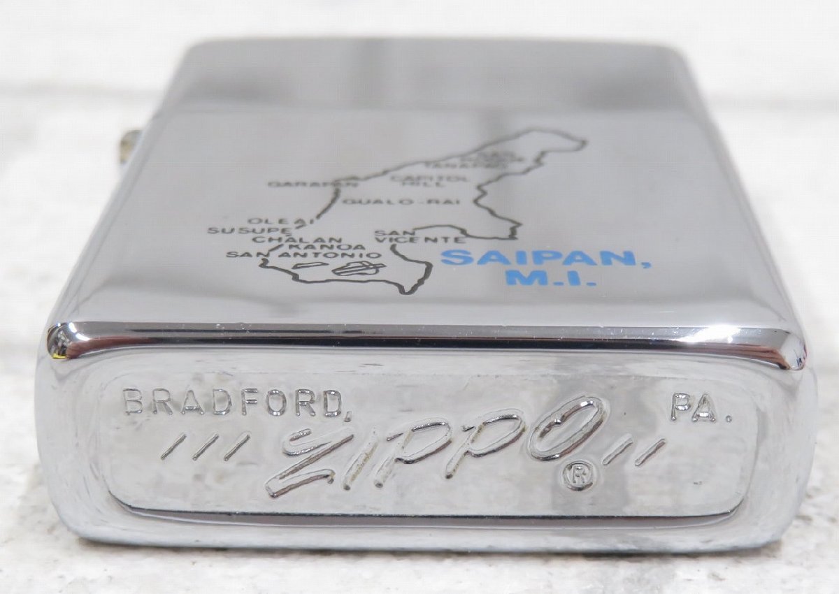 2A6655【クリックポスト対応】ZIPPO 筆記体ロゴ 77年製 ジッポライター サイパン_画像7