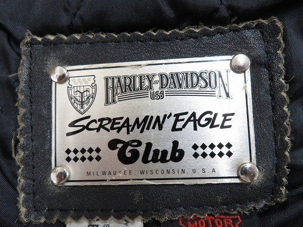 3J2715/ハーレーダビッドソン SCREAMIN’EAGLE CLUB ユーズド加工スタッズライダース 韓国製 HARLEY DAVIDSON ジャケット_画像5