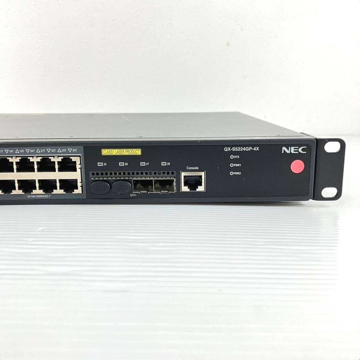 511【通電OK】NEC QX-S5224GP-4X 1GbE高機能 レイヤ2スイッチ IPv6 IRFスタック sFlow 10/100/1000BASE-T SFP+ スロット エヌイーシー_画像5