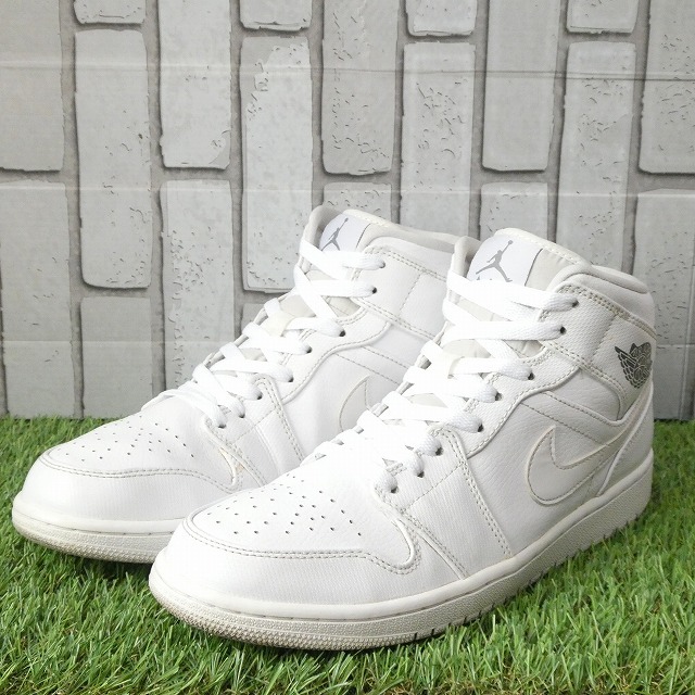 NIKE AIR JORDAN 1 MID ナイキ エアジョーダン 1 ミッド ホワイト/クールグレー 554724-120 27.5cm_画像1