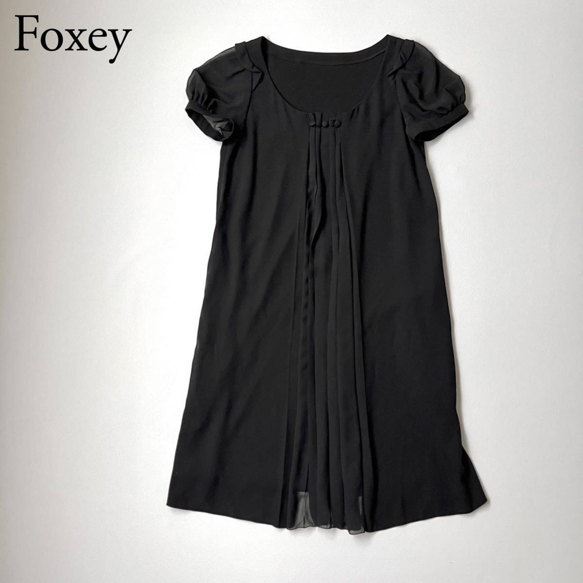 FOXEY NEW YORK フォクシーニューヨーク ドレス　膝丈 フレアワンピース 半袖　レース パーティ　カジュアル　結婚式　 レディース_画像1