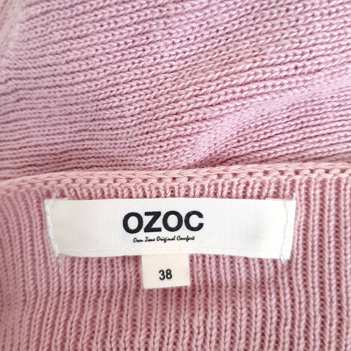 OZOC オゾック ゆったり Vネック コットン100 ニット 長袖 ピンク 38 の画像8