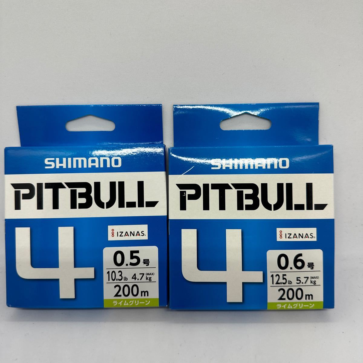 PITBULL ピットブル4 0.5号 0.6号 2個セット　200m ライムグリーン　PEライン シマノ SHIMANO ショアソルト汎用