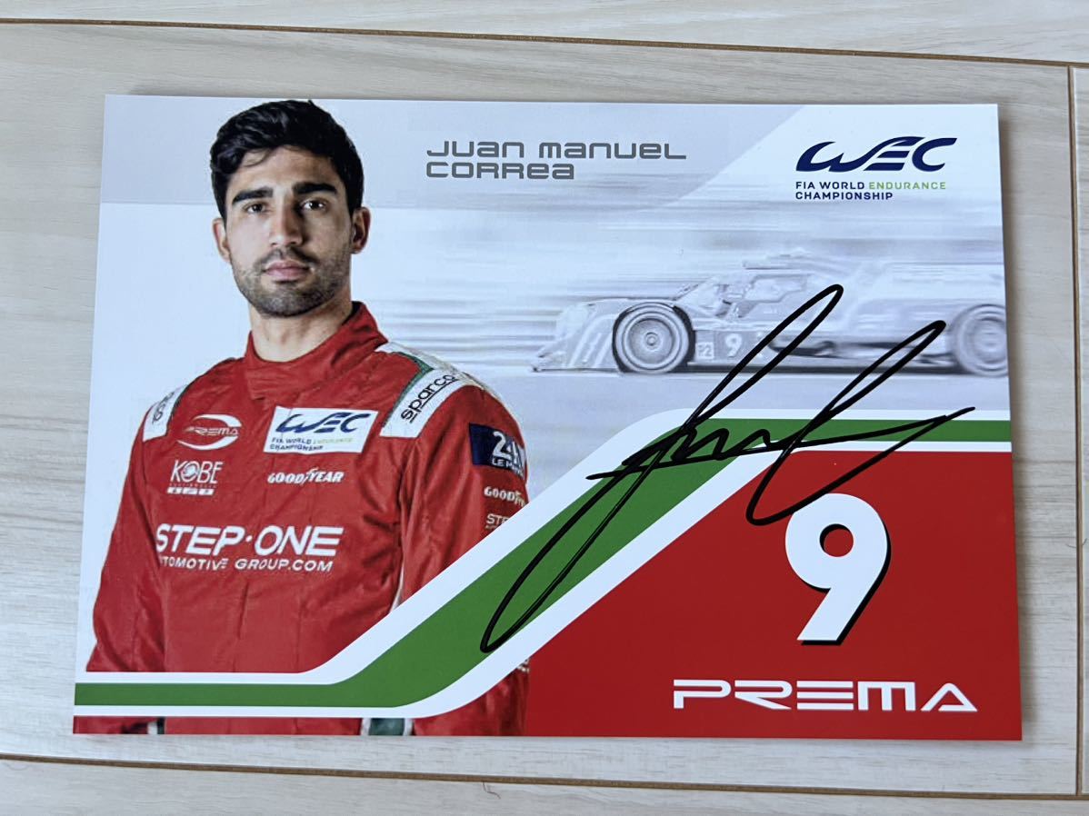 ファン・マヌエル・コレア 直筆サイン入りカード WEC LMP2 PREMA RACING Juan Manuel Correaの画像1