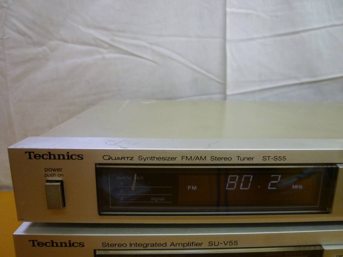 II748 Technics ステレオアンプ,FM/AMチューナーセット[アンプ SU-V55][チューナー ST-S55] 現状品 昭和レトロ/140_画像5