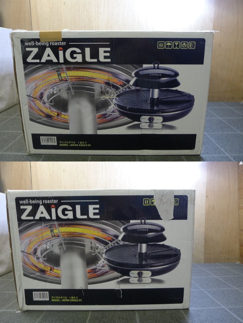 JJ067 ZAIGLE/ザイグル JAPAN-ZAIGLE 01 ザイグルグリル 黒 AC100V～ 50/60Hz 1200W 調理機器 動作確認済 収納袋,箱付/140_画像8