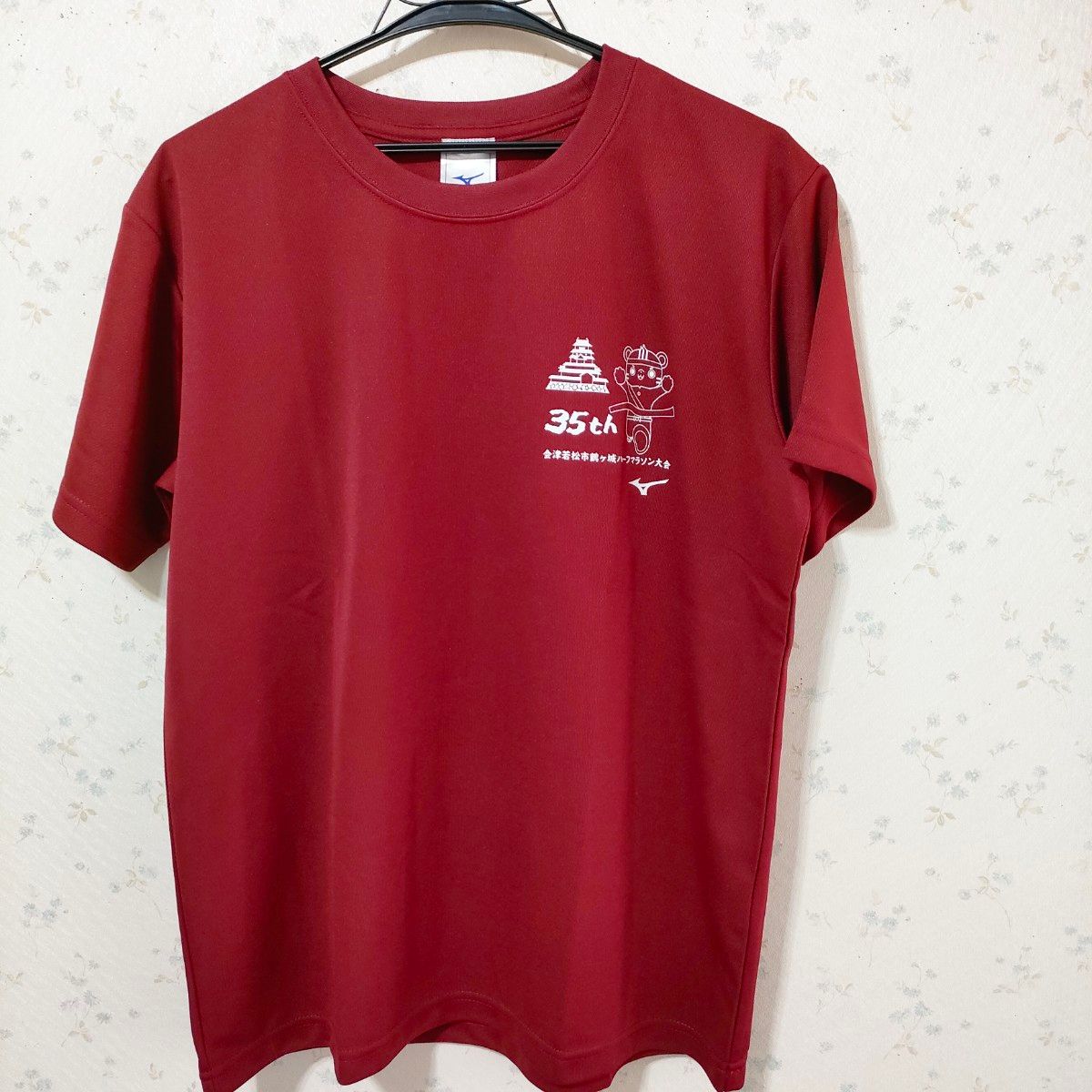 鶴ヶ城ハーフマラソン　スタッフTシャツ、キャップ　ミズノ　鶴マラ　半袖　キャップ