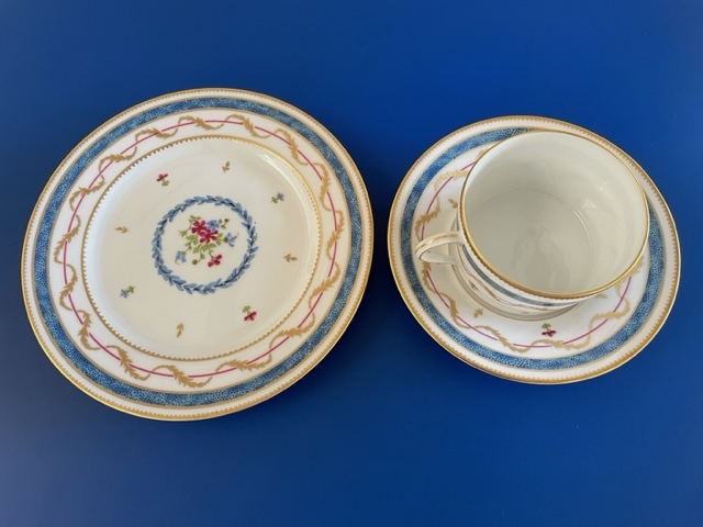 Haviland Limoges/アビランド リモージュ ヴューパリブルー トリオ カップ＆ソーサー、プレート_画像7