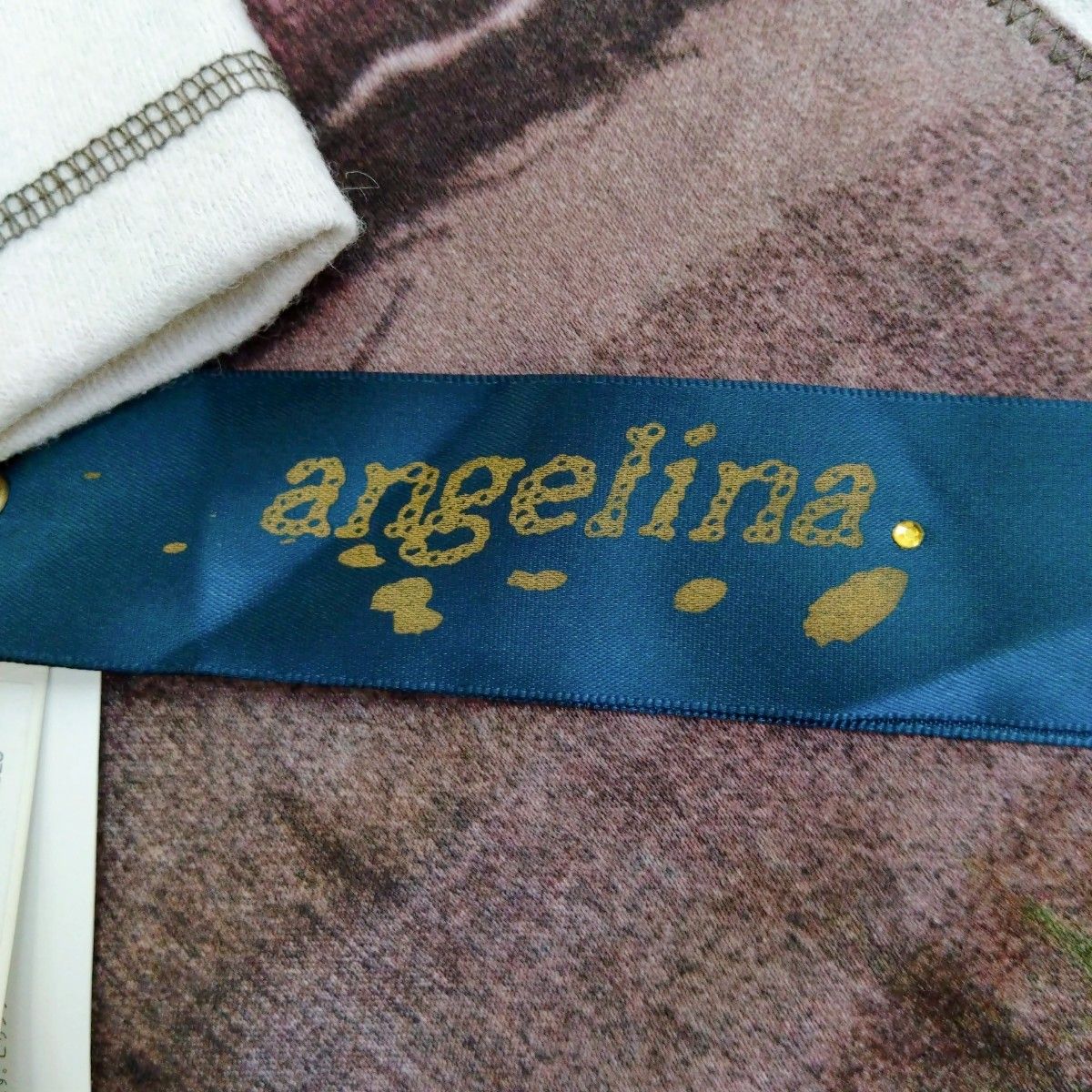 《angelina》アンジェリーナ　レディース　チュニック　ミニワンピース　毛混　グレージュ　Lサイズ　未使用品