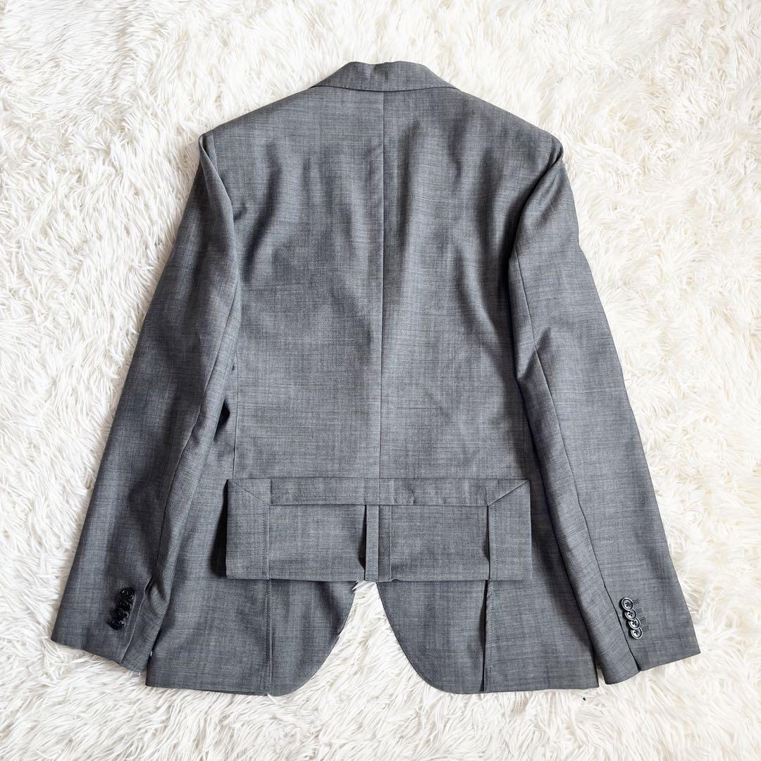 LARDINI グレーチェック ウールスーツ ブートニエール サイズ50-