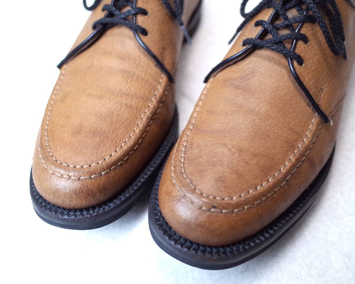 【即決落札:送料無料】9268■Allen Edmonds/アレンエドモンズ/Jaron■斜体ロゴビンテージ/USA製モックトゥ/Uチップ/24.5-25cm■_画像3